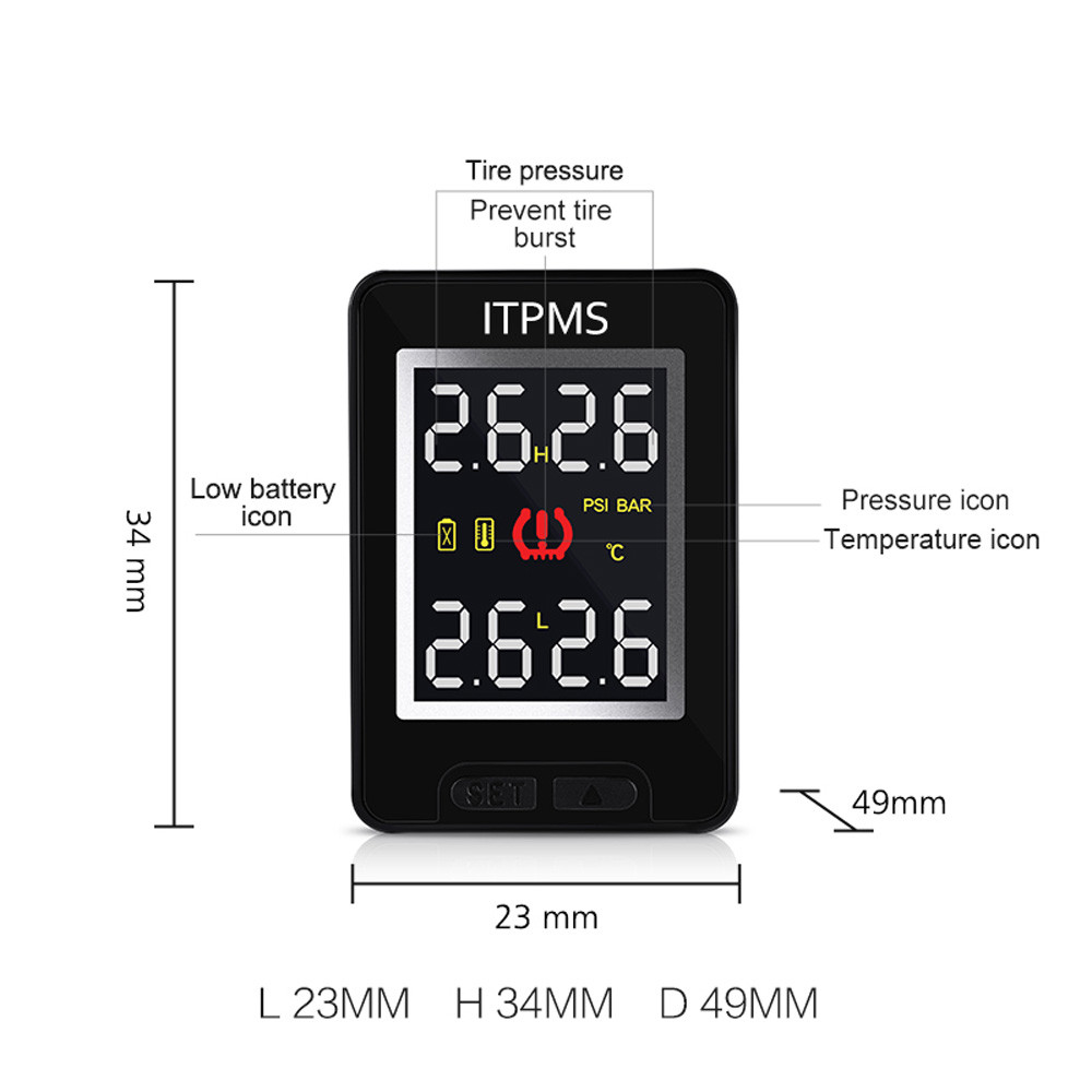 U912 TPMS Wireless Auto Car Tire Pressure Monitoring System with 4 External Sensors LCD Monitor For