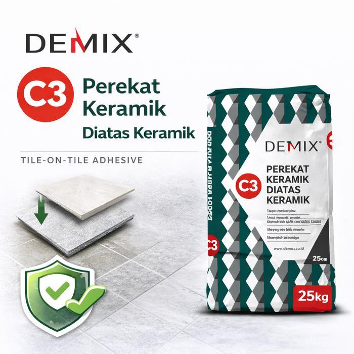 Demix C3 Perekat Lem Keramik Diatas Keramik Mortar Untuk Pemasangan Granite Tile Marmer Batu Alam 5