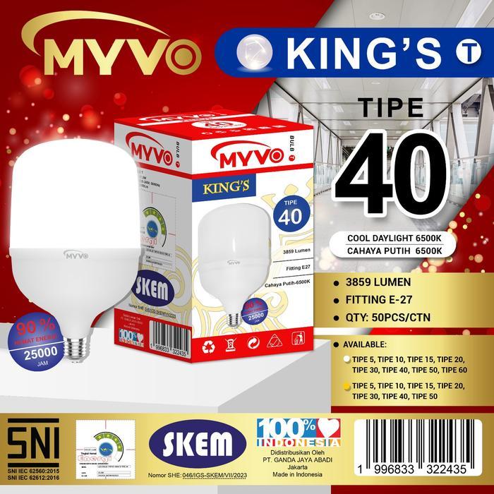 NEW Lampu led Myvo kings 40w 50w 60w - bolam myvo king 40w 50w 60w- lampu garansi - myvo king