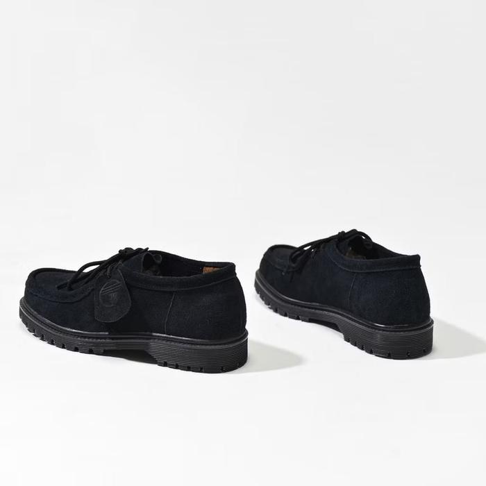 TERMURAHH Sepatu Kasual Pria Wallabee Shoes Clark Spatu Chunky Pantopel Unisex Hitam