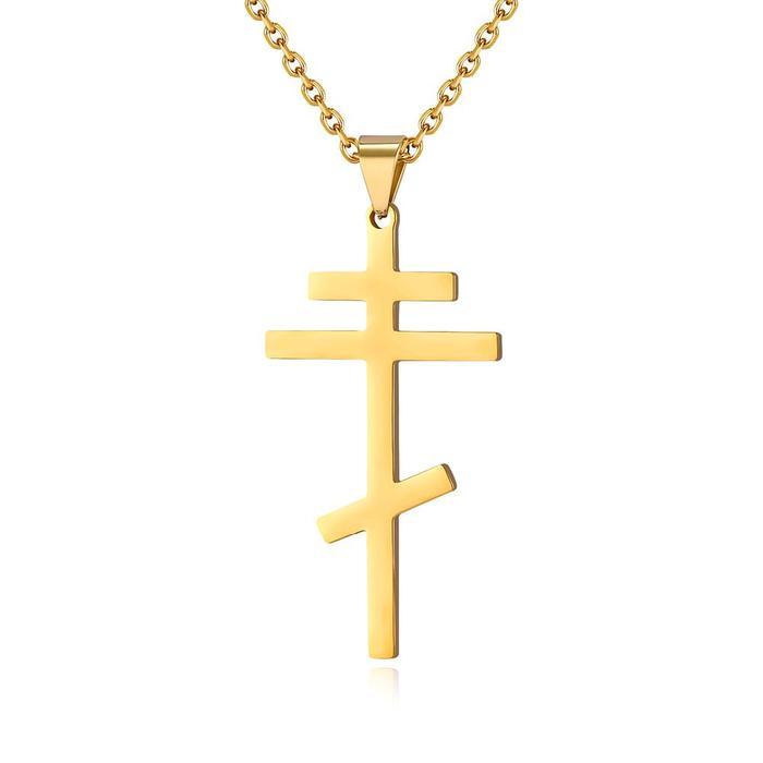 Kalung Salib Kristen Orthodox Timur Katolik Steinless steel