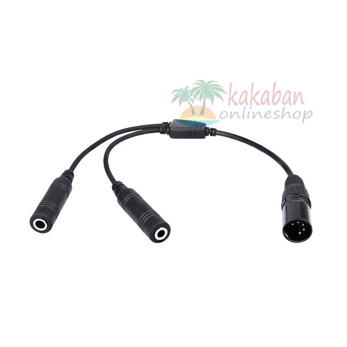 Stealth Aviation Headset Adapter - Dual GA Plugs to 5 Pin XLR Airbus