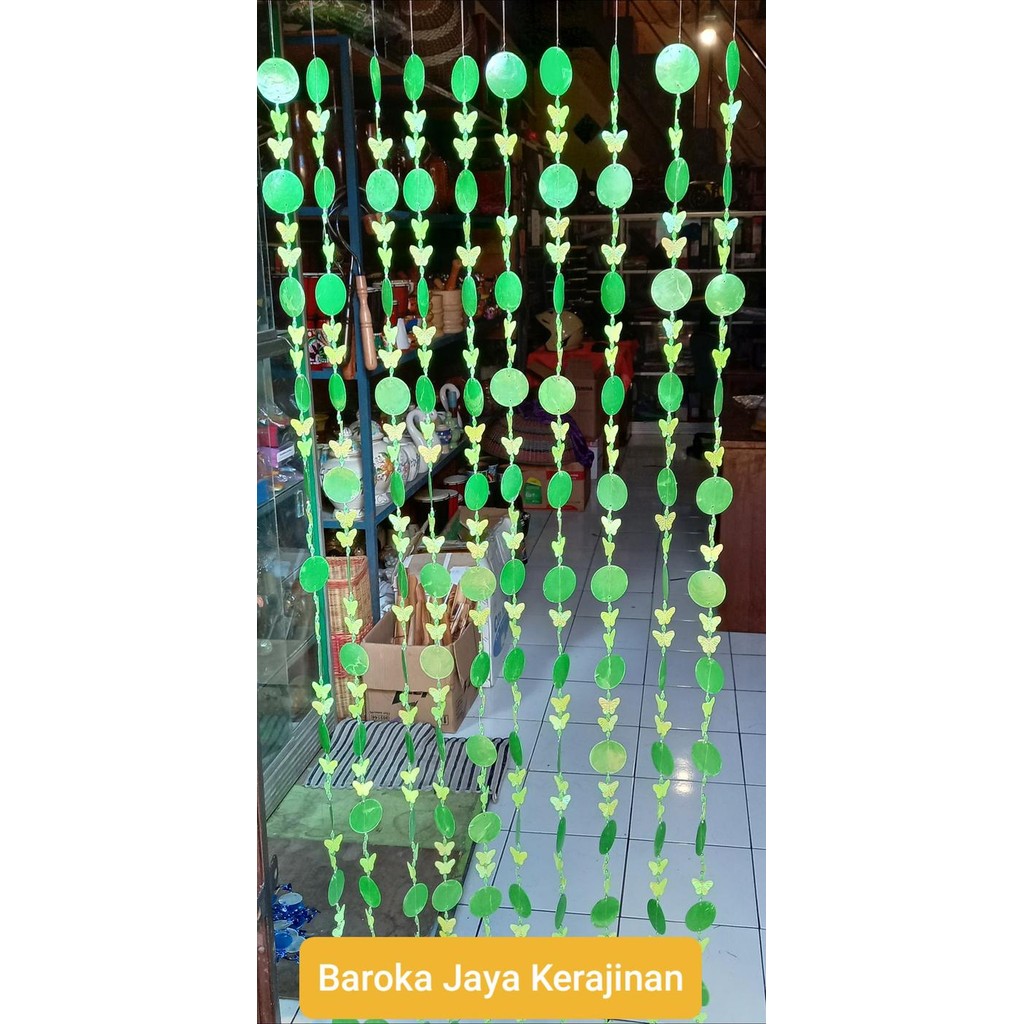 Tirai Gorden Kerang Simping 10 untai