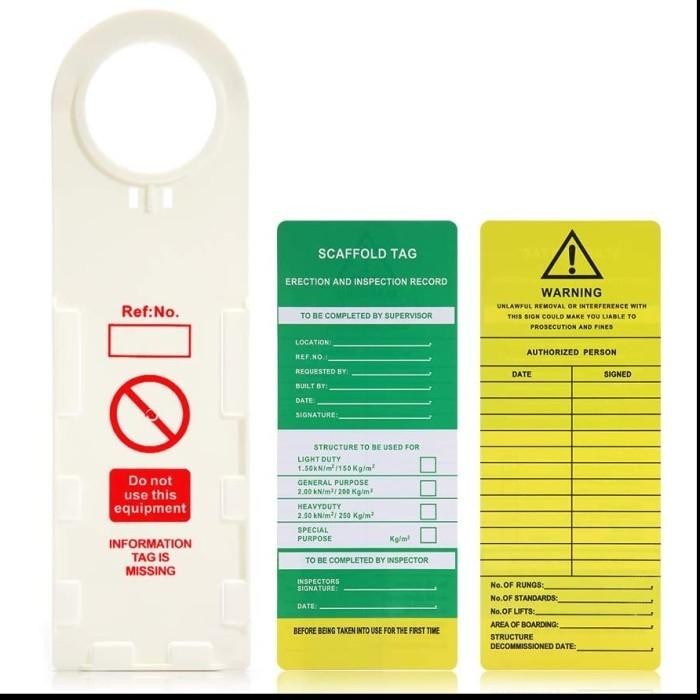

ScaffTag Scaffolding Tag, White on Green, Kit Contents Holder