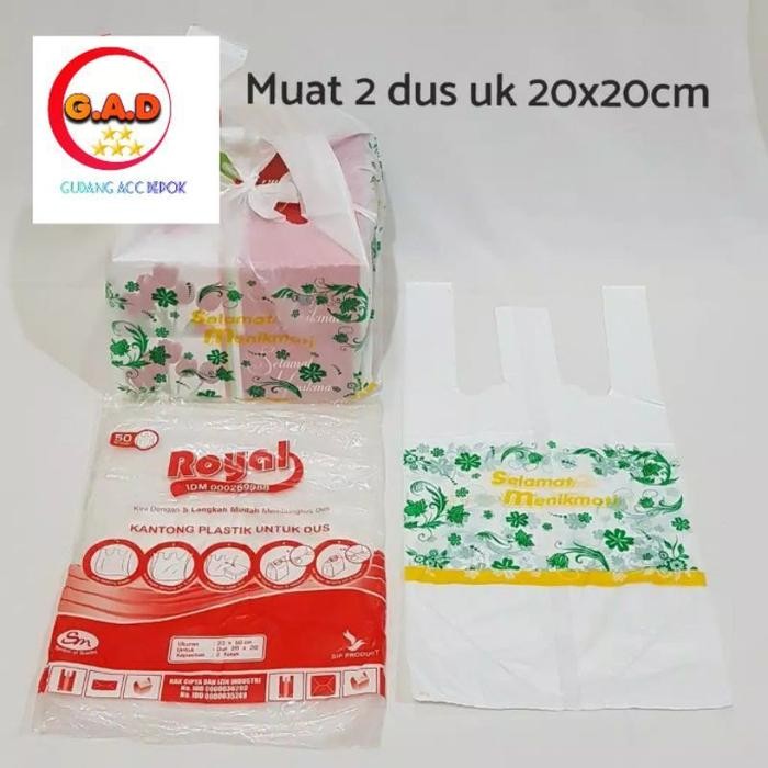 kantong kresek buat mika bento 3 box / buat box nasi 20x20