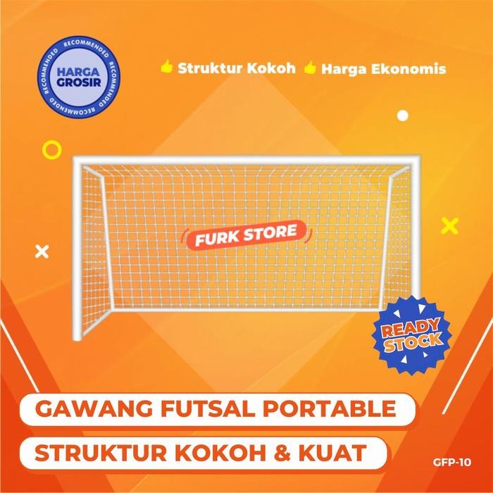 Gawang Futsal Murah, Gawang Besi Portable untuk Futsal GFP-10 best seller
