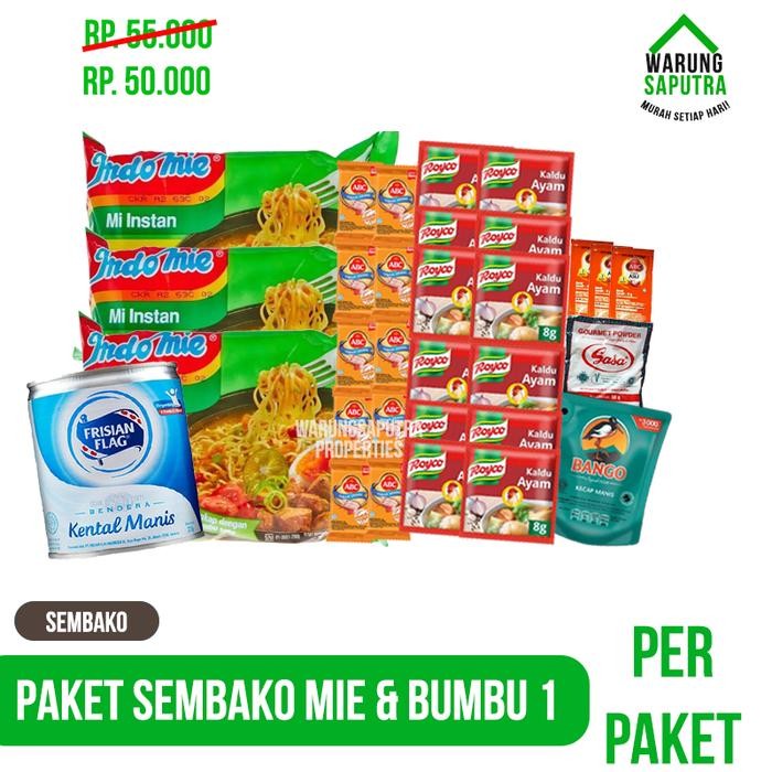 

Pilihan- Paket Sembako Lengkap Mie & Bumbu 1 Hemat Ekonomis
