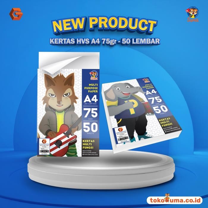 

Kertas HVS Ukuran A4 75 GSM 1 RIM Copy Paper 500 Lembar 50 100 Lembar