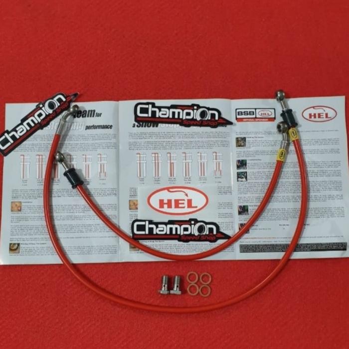 Selang Rem Hel Ori Depan Belakang 75Cm 45Cm Red Ninja R Ss 150 150R