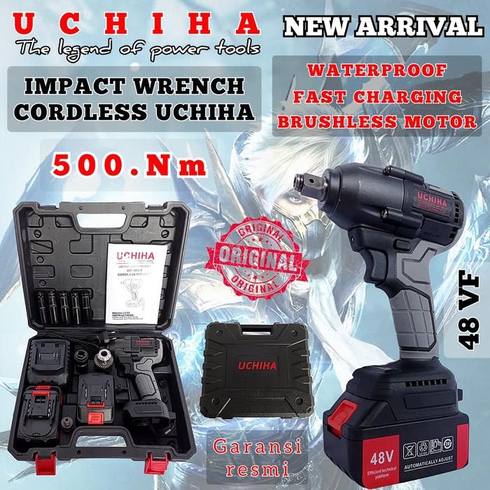 Cordless Impact Wrench Brushless Mesin Impact Pembuka Baut Uchiha 48Vf