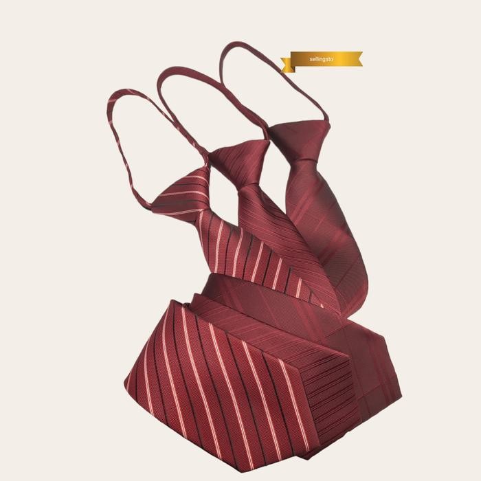 dasi pria merah maroon dasi instan siap pakai dasi