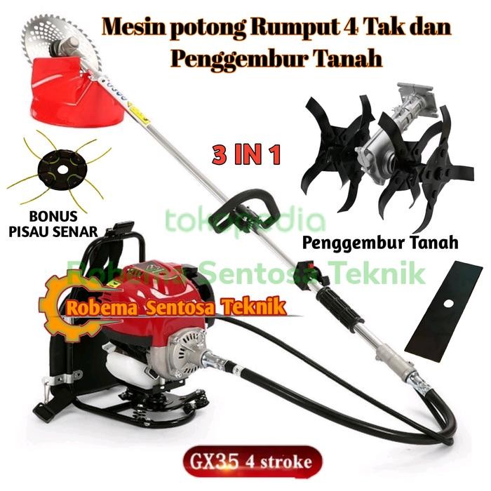 Termurah Mesin Potong Rumput Model Honda Gx435 Penggembur Tanah 4 Tak/4 Fungsi Terlariss 
