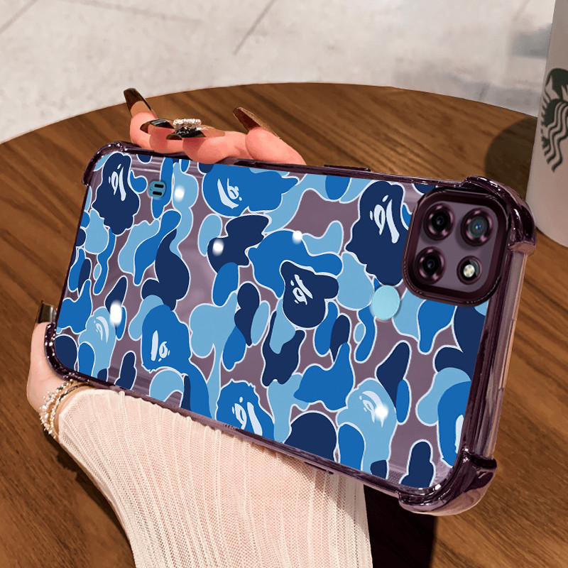 Casing Hp untuk Realme C21Y Realme C25Y C21 C15 Case Gelombang laut Kasing airbag Kesing Silikon Tip