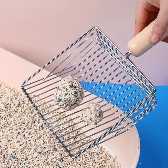 Serokan Pasir Stainless Jumbo - Sekop Serokan Pasir Stainless - Sekop Pengangkat Kotoran Kucing