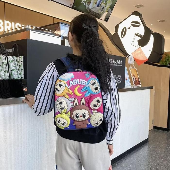 

Cz88 - Tas Sekolah 3D Gambar timbul LABUBU/Ransel Sekolah Anak Paud TK Labubu Laki laki Perempuan