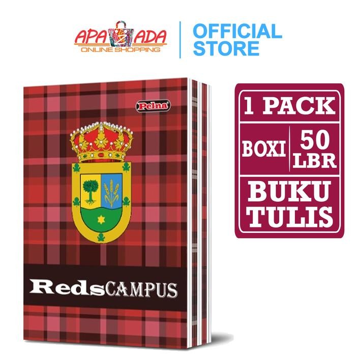 

New Apazada - Buku Tulis Boxy Reds Campus 50 Lembar Murah [1 Pack - 10 Pcs Buku] / Buku Tulis