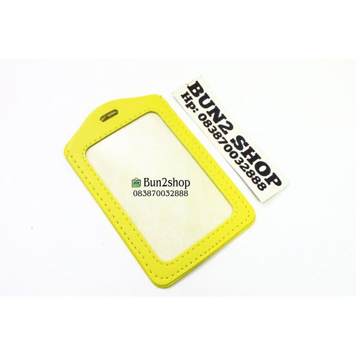 

New Casing ID Card Name Tag kulit / Frame ID kulit - KUNING