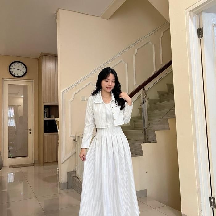 HERFIT lauren set dress blazer & dress ( maxi dress panjang )