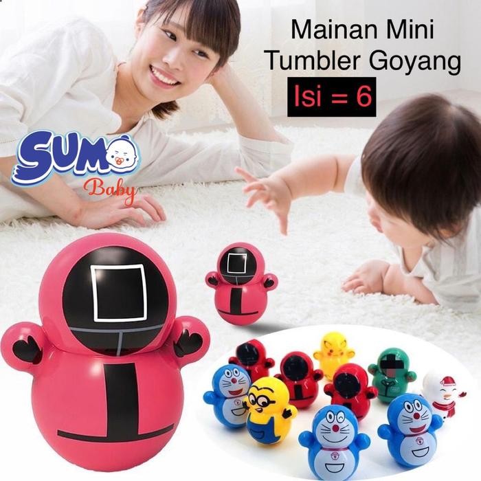 Mainan Bayi Mini Tumbler Goyang Ayun Karakter Boneka Thumbler Anak