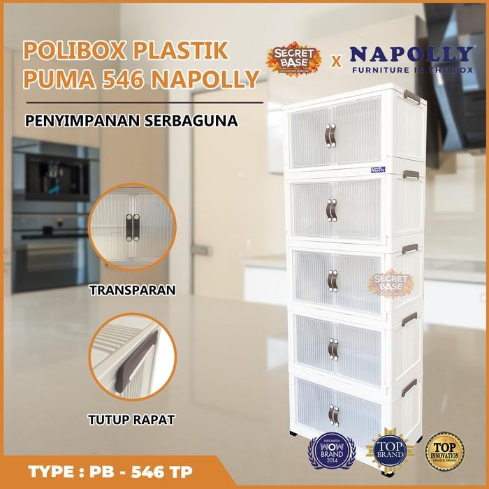 NAPOLLY POLIBOX 546 SUSUN 5 + RODA - Almari Plastik / Bok / Lemari Jumbo