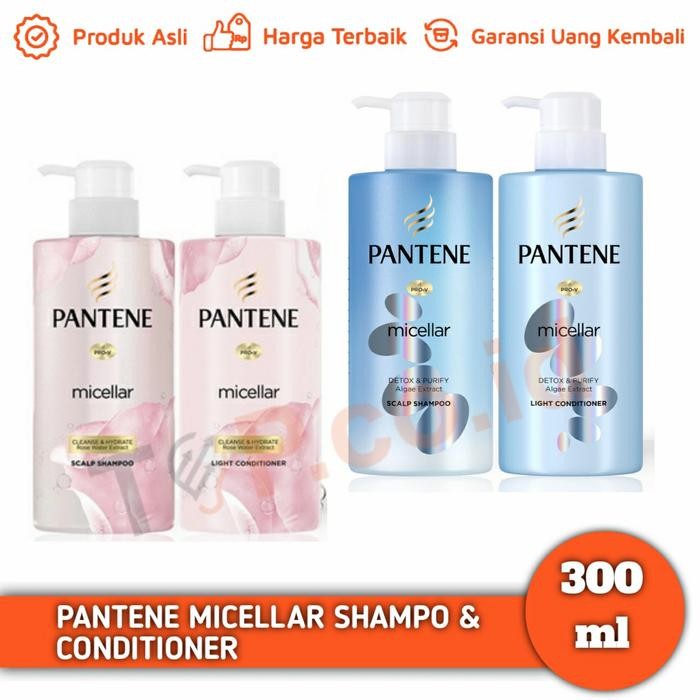 Pilihan- Pantene Micellar Shampo & Conditioner 300Ml - Original 100% Bpom Terdaftar - Harga