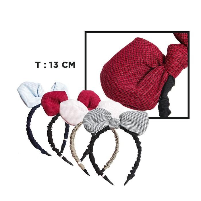 BANDO BANDANA WANITA ANAK TANGGUNG KOREA PITA KOTAK KOTAK