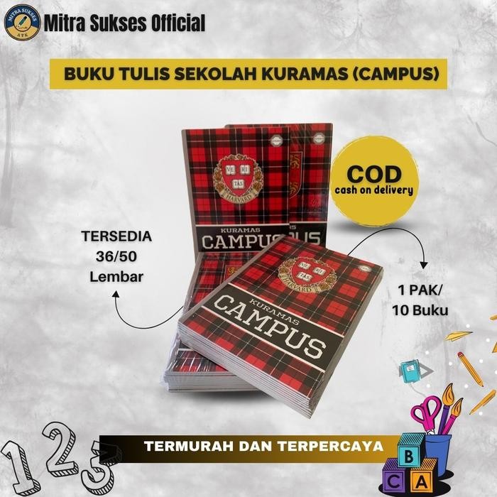 

New Buku Tulis Boxy CAMPUS kuramas 36 Lembar Isi 10 Pcs Buku
