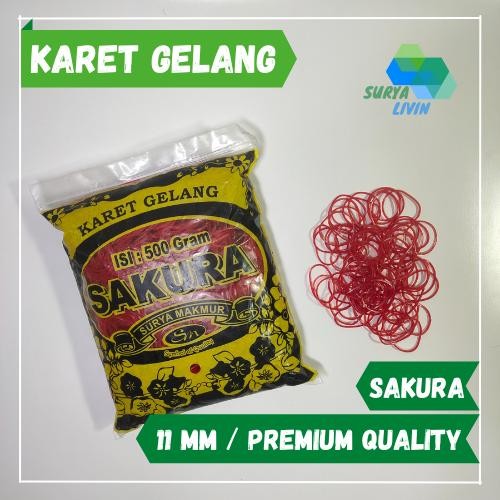 

New Karet Gelang Sakura merah 11mm *500gr