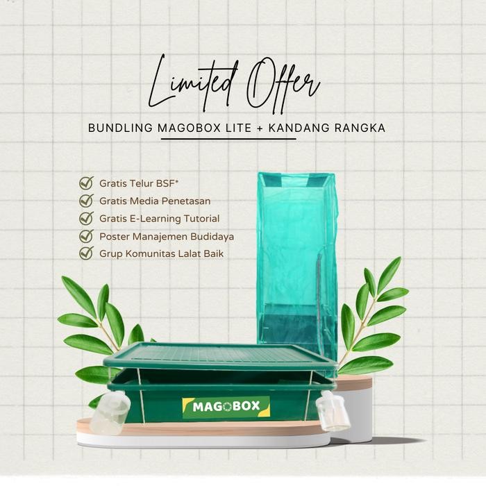 Magobox Bundling Magbox Lite & Kandang BSF Rangka Paket Lengkap Budidaya Maggot BlacSodierFly