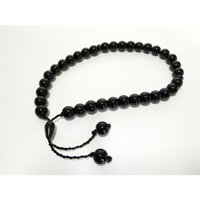Pilihan- Gelang Batu Giok Hitam Vee Jewelry Black Jade 8Mm Asli China Cina Tasbih 33 Butir -