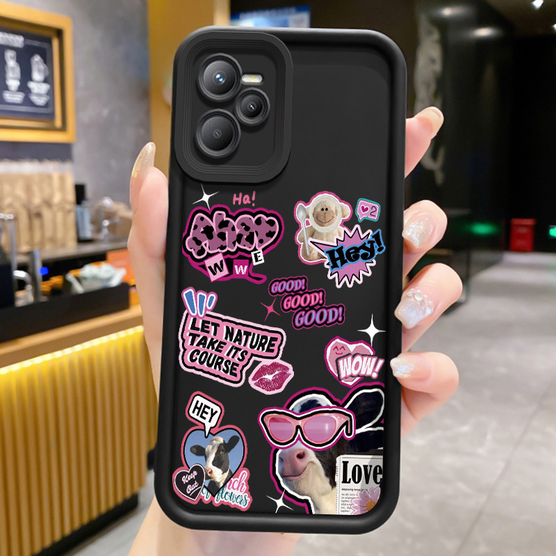 Casing Hp untuk Realme C35 C33 C31 Narzo 50A Prime Hp Case Casing pola Teks sapi Kasing HP Cesing ma