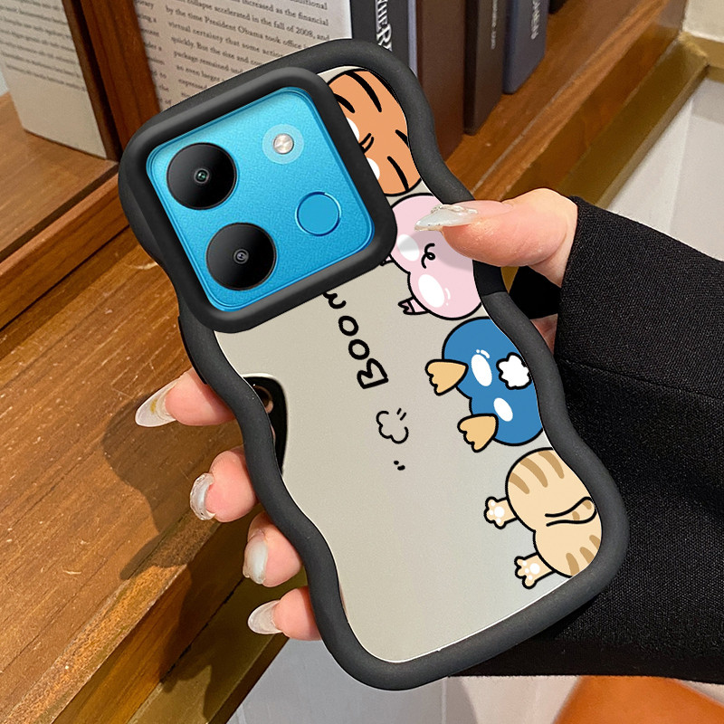 Casing HP Untuk Infinix Smart 7 Case Bokong hewan kecil Macaron Softcase Silikon Kasing Cream Gelomb