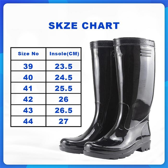 Brodo - Sepatu Boots Hitam Karet Pvc Anti Licin / Sepatu Boots Pria Proyek Bangunan