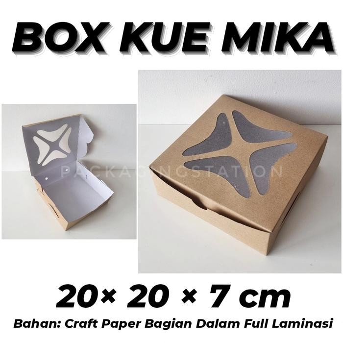 Cake Box Mika 20x20 / Kotak Kue / Kotak Roti / Box Kue / Kotak Bolu