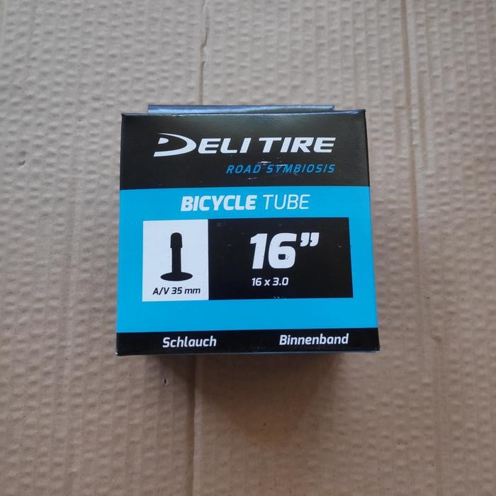 BICYCLE TUBE DELI 16 X 3.0 SCHRADER. 1 BIJI. BAN DALAM SEPEDA 16X3.0