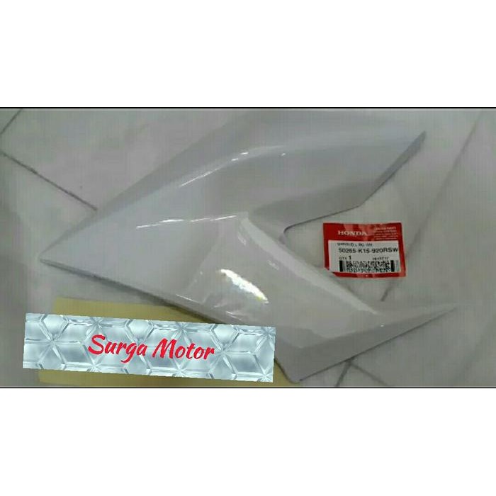 Shroud Kiri New Cb150R Putih . Kupingan Tangki Cb150R New Ori Ahm