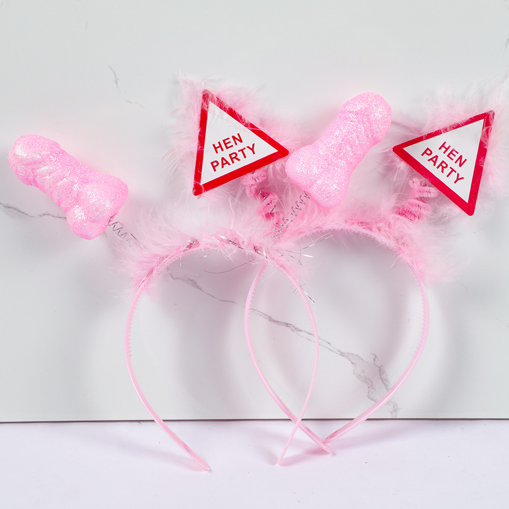 1Pcs Funny Penis Headband Tiara Novelty Nude Sex Toys Hen Night Bachelorette Party Supplies Bride To