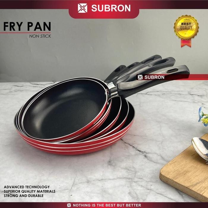 Subron Frying Pan 20Cm Fry Pan Lapis Teflon Non-Stick Anti Lengket Tebal Tanpa Tutup Kitchenware