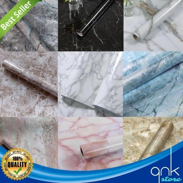 Wallpaper Dinding Motif Marmer 45cm x 10m Marble Glossy wallpaper motif marmer