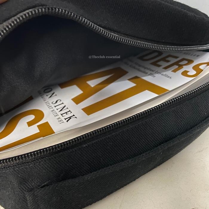 Theclub Tas Kanvas Selempang Pria - Korean Crossbody Slingbag Medium Canvas