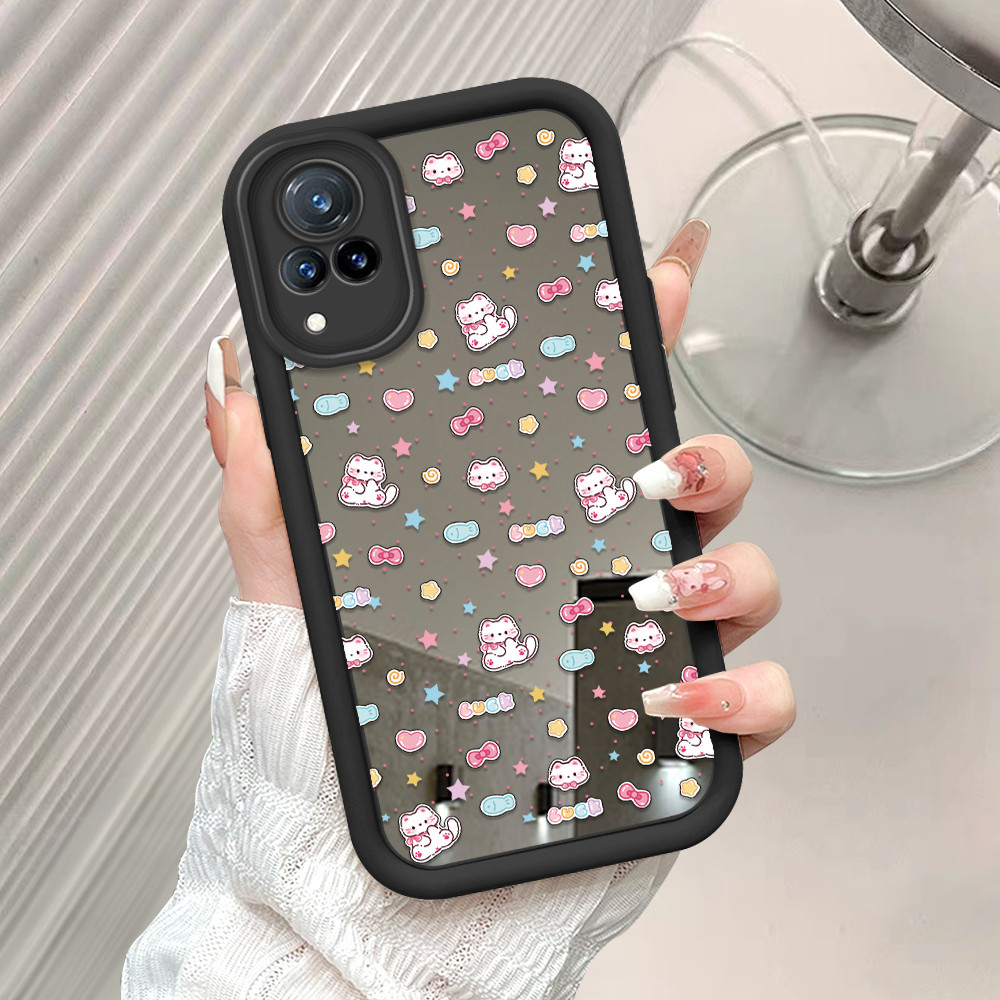 Casing Hp Untuk VIVO V21 V21S 5G Cermin Softcase Case Kucing Cassing Mirror 5102 JZ TY