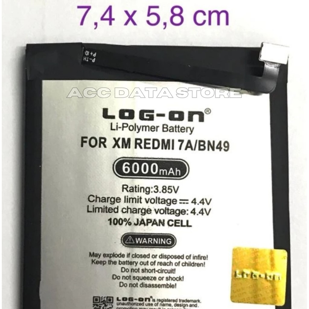 BATERAI DOUBLE POWER LOG ON XIAOMI REDMI 7A / BN-49 ( 6000 MAH )