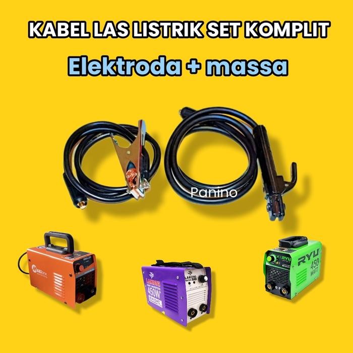 stang/tang las listrik set kabel las/ stang massa & elektroda las set