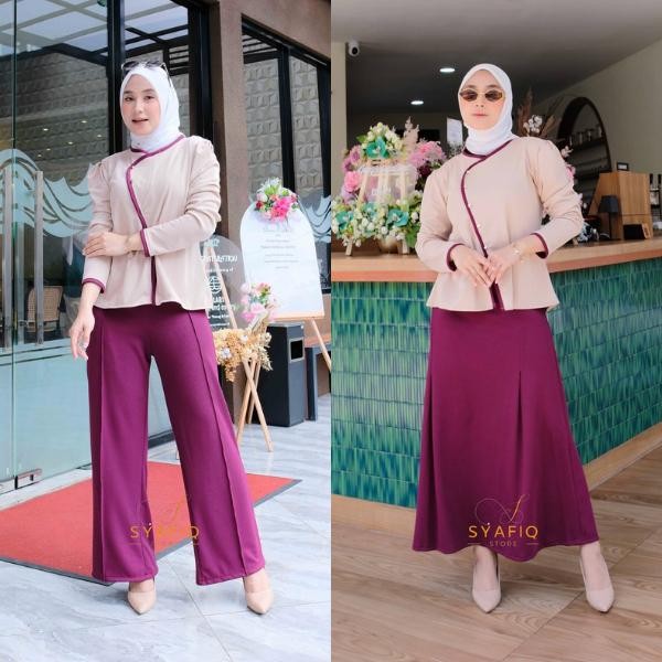 New Bella Set / Set Celana dan Rok Wanita / Setelan Wanita Formal Non Formal / One Set Rok Celana