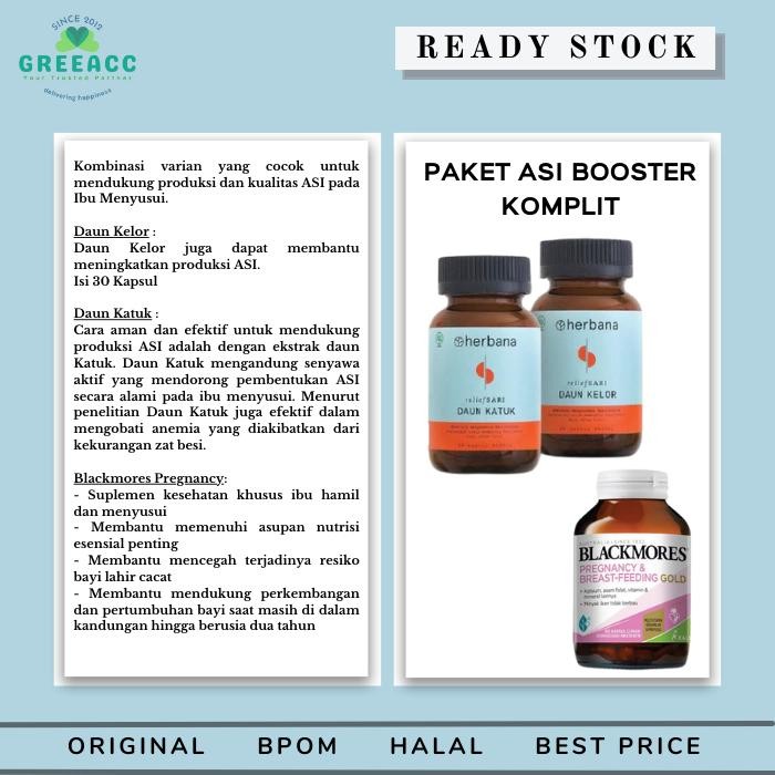 PAKET ASI BOOSTER KOMPLIT ( DAUN KATUK + DAUN KELOR + BLACKMORES )