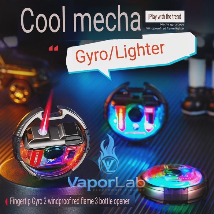 korek api bara ufo spinning gyro jet torch spinner gas lighter with light gift box