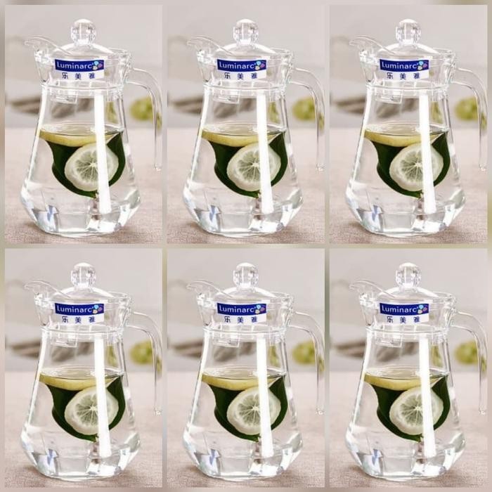 1 Set 6 Pcs/Luminarc Pitcher 1.3L/Pitcher Kaca/Water Jug