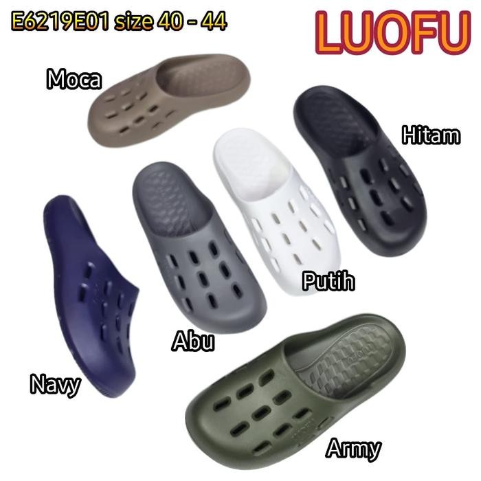 muna E6219E01 LUOFU ORIGINAL sandal selop karet empuk murah pria dewasa sendal cowok model baim