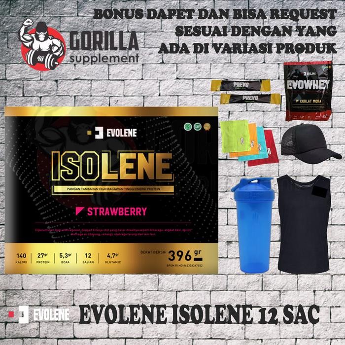 ORIGINAL  EVOLENE ISOLENE 12 SACHET 396 GRAM EVOLENE ISOLATE ISOLANE