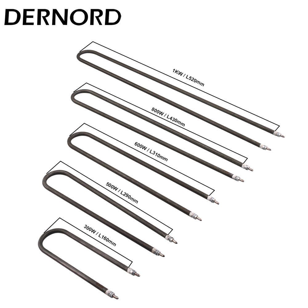 DERNORD U Shape Tubular Heating Element 220v High Temperature Resistant Heating Tube SUS304 Electric